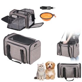 Cat Carrier with Wheels, Airline Approved Rolling Pet Carrier with Telescopic Handle and Shoulder Strap, Dog Carrier with Wheels for Pets under 2