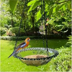 Hanging Bird Baths And Feeders For Outdoors, Plastic Bird Water Bowls For Garden And Yard Use (Option: Grey)