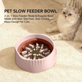 Pink-Dual-purpose Slow Food Bowl, Fast&slow Food Can Be Freely Switched To Adapt To Different Pet Eating Habits, Cross-border Hot Selling Pet Sup (Option: Defaulttitle)